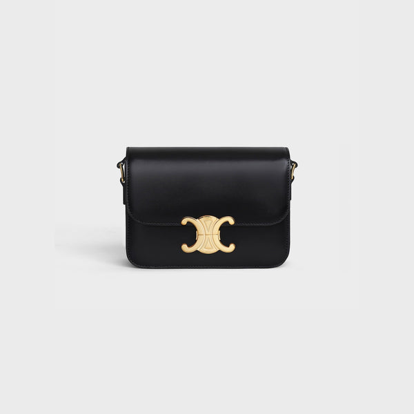 SAC TRIOMPHE TEEN VEAU BRILLANT EN NOIR ET DORÉ