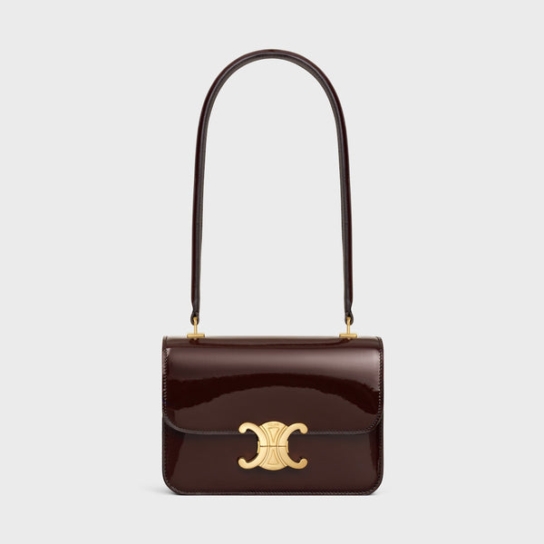 SAC TEEN GARANCE EN VEAU VERNI BICOLORE EN BRUN FONCÉ