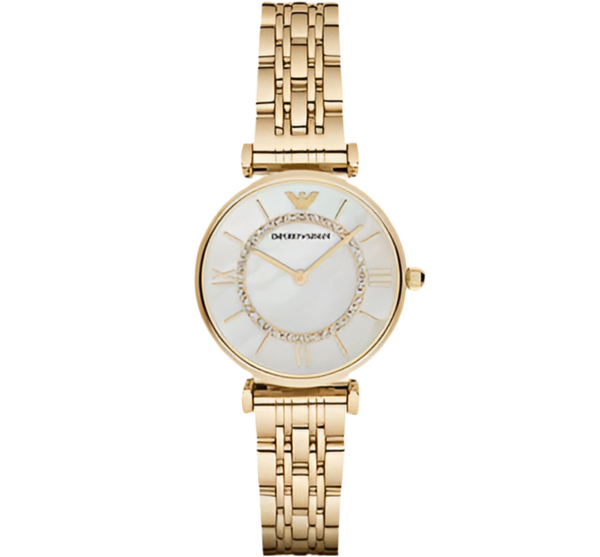 Montre à deux aiguilles en acier inoxydable doré pour femme Emporio Armani AR1907