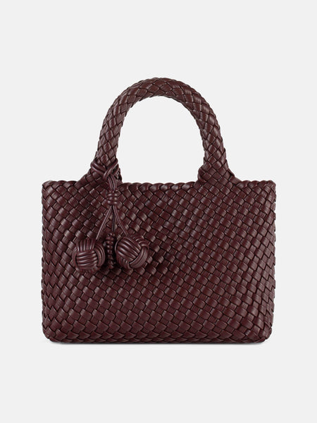 SAC À MAIN BOTTEGA TRESSÉ UNIQUE DE COULEUR BORDEAUX