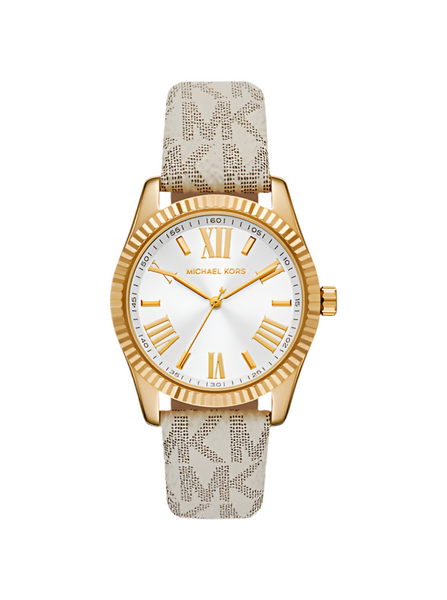 Montre Lexington dorée avec logo signature MK4746