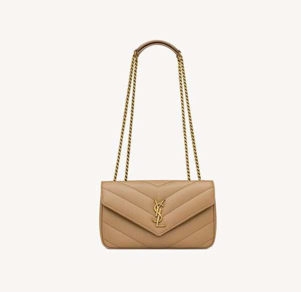 LOULOU SMALL EN SEMI CUIR MATELASSÉ
NATURAL TAN
