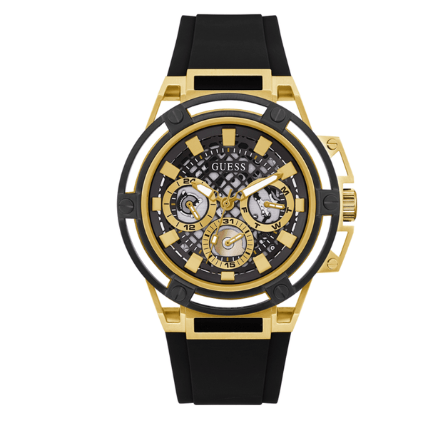 Montre Multifonction GUESS Pour Homme En Ton Doré et Noir