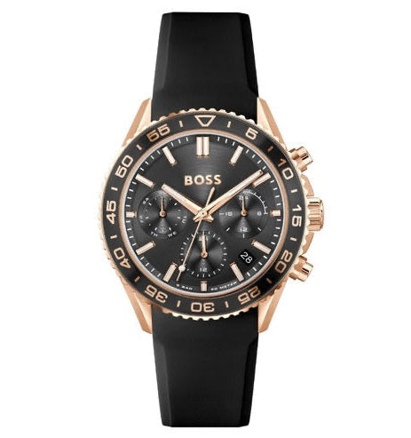MONTRE À BRACELET EN SILICONE EFFET OR ŒILLET