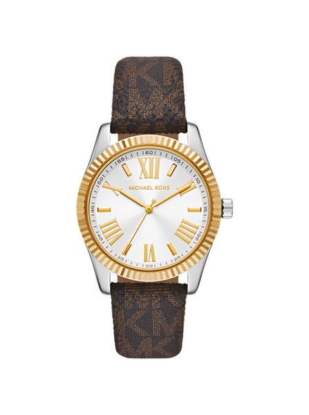 Montre Lexington dorée avec logo signature MK4745
