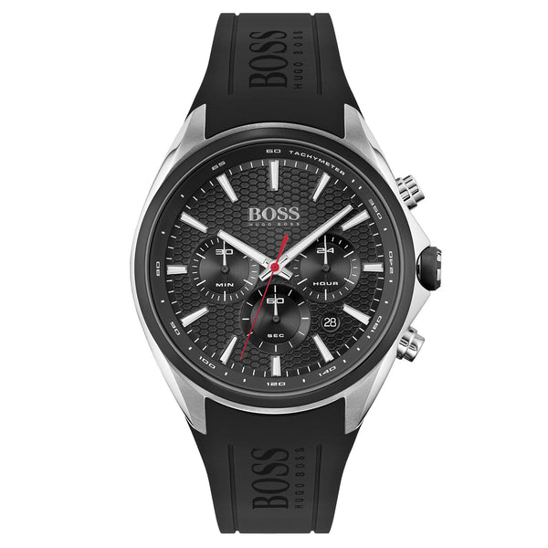 Montre chronographe Hugo Boss Distinct en silicone noir pour homme - 1513855