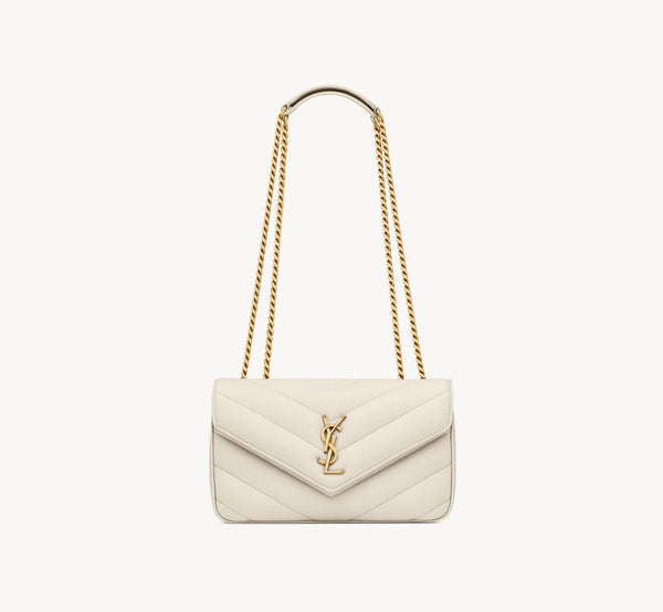 LOULOU SMALL EN SEMI CUIR MATELASSÉ
BLANC VINTAGE